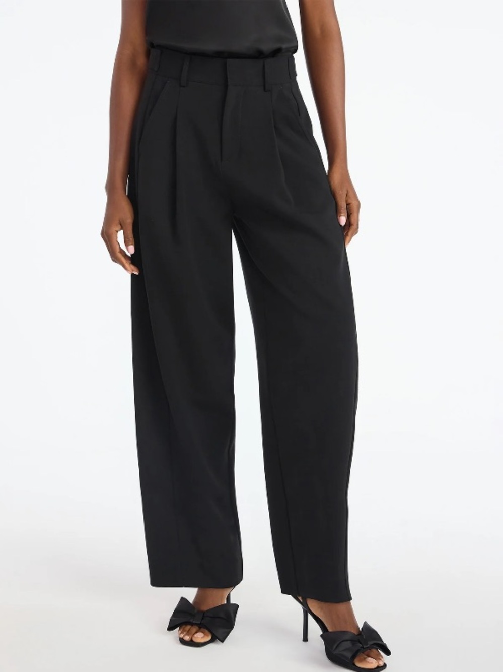 Slouchy Barrel Trouser Pant in Black Plus size 14